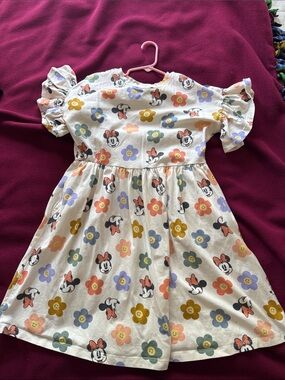 Disney White Dress with Multicolor Minnie & Floral Print